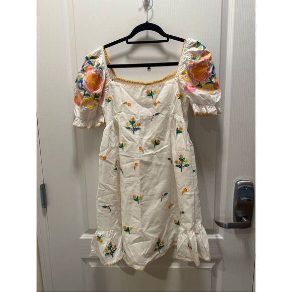 Jacquie the Label Julianna Embroidered Mini Dress Brunch Summer size S NWT - Picture 6 of 8